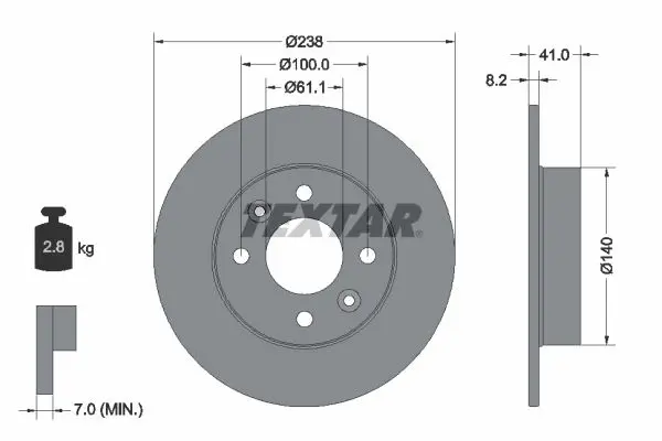 TEXTAR 92036003 Тормозной диск