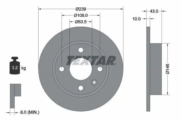 TEXTAR 92050900 Тормозной диск