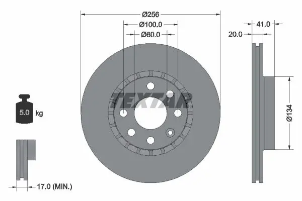 TEXTAR 92056503 Тормозной диск