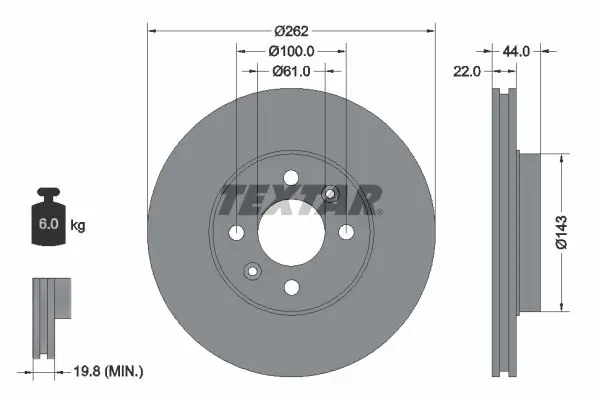 TEXTAR 92064803 Тормозной диск