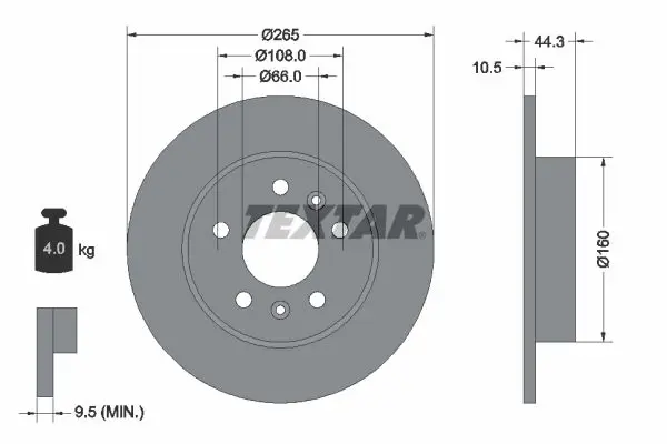 TEXTAR 92065100 Тормозной диск