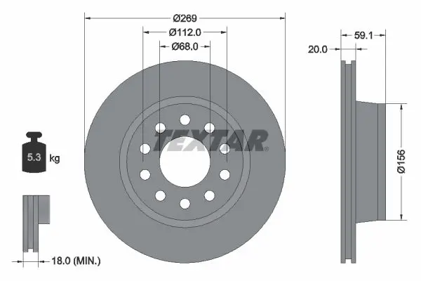 TEXTAR 92068400 Тормозной диск