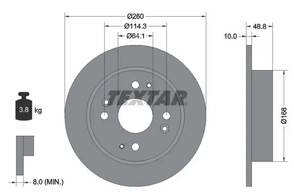 TEXTAR 92081700 Тормозной диск