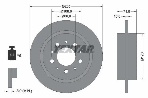 TEXTAR 92097800 Тормозной диск
