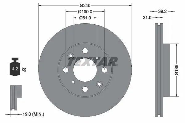 TEXTAR 92110300 Тормозной диск