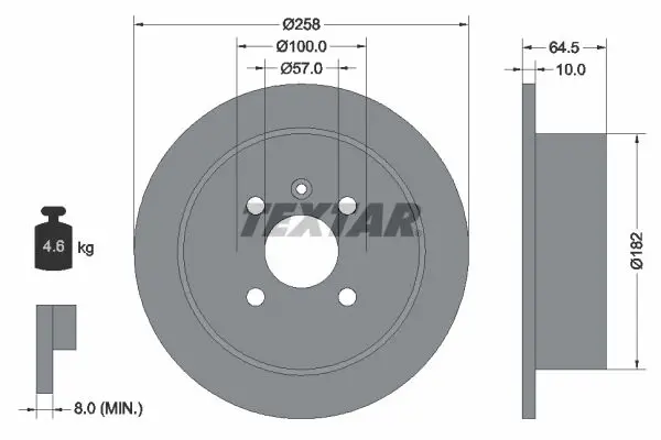 TEXTAR 92129000 Тормозной диск