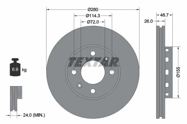 TEXTAR 92131700 Тормозной диск