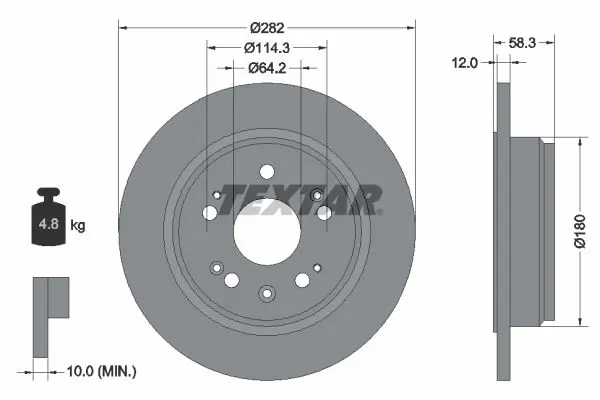 TEXTAR 92144500 Тормозной диск