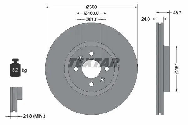 TEXTAR 92149503 Диск тормозной