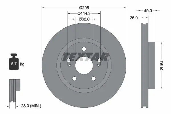 TEXTAR 92156500 Тормозной диск
