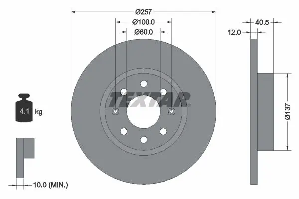TEXTAR 92164603 Тормозной диск