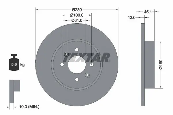 TEXTAR 92181203 Тормозной диск