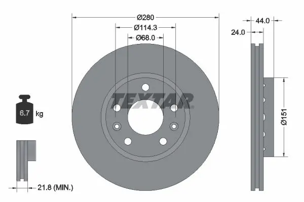 TEXTAR 92195503 Тормозной диск