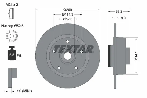 TEXTAR 92195900 Тормозной диск