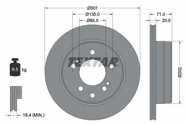 TEXTAR 92203103 Тормозной диск