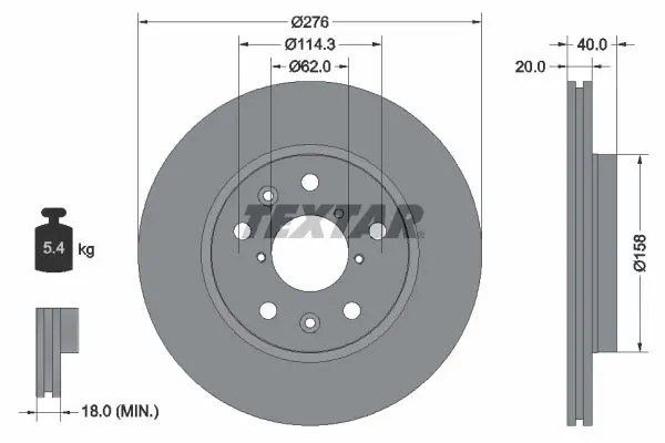 TEXTAR 92204703 Тормозной диск