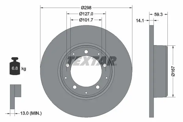 TEXTAR 92230503 Тормозной диск