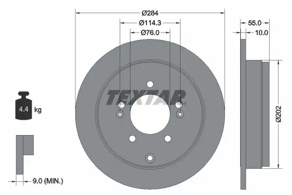 TEXTAR 92271003 Тормозной диск