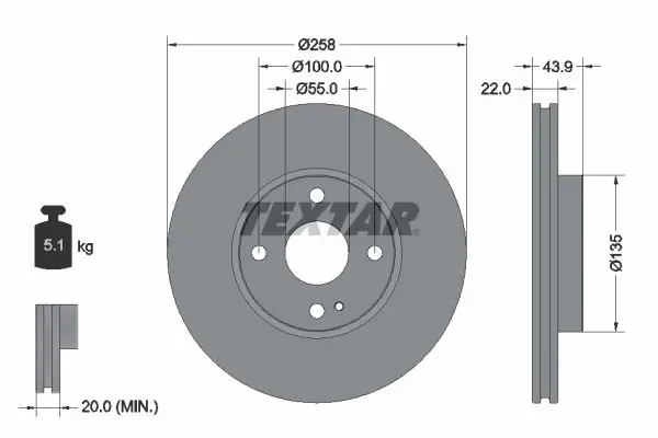 TEXTAR 92300903 Тормозной диск