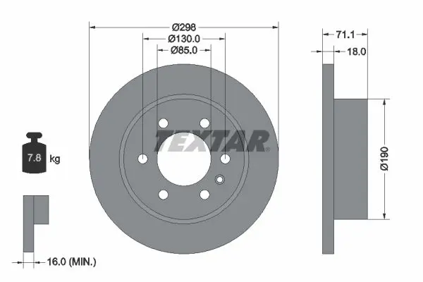 TEXTAR 92301103 Тормозной диск