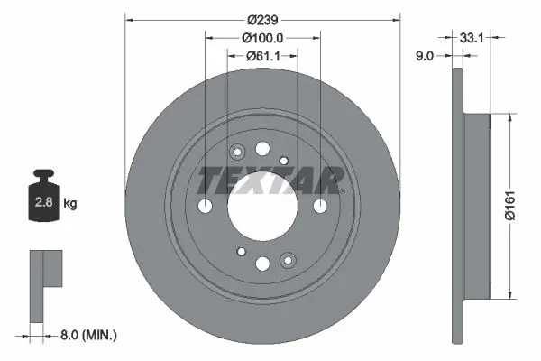 TEXTAR 92304403 Тормозной диск