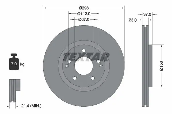 TEXTAR 92324903 Тормозной диск