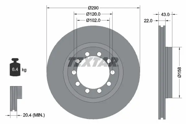 TEXTAR 93117400 Тормозной диск