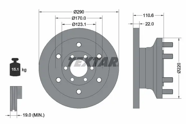TEXTAR 93175400 Тормозной диск
