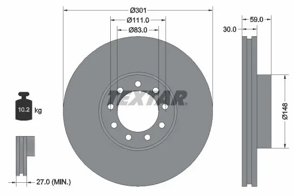 TEXTAR 93177603 Диск тормозной Iveco