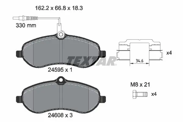 Textar 2459501 Колодки тормозные дисковые