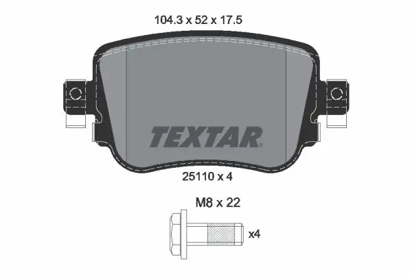 Textar 2511003 Колодки зад. AUDI Q3 11-18