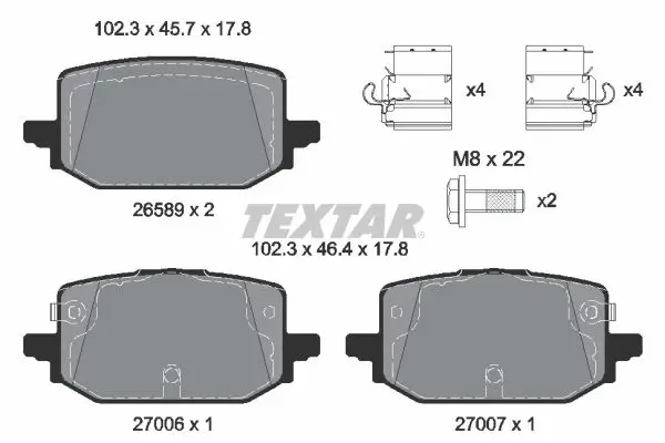 TEXTAR 2658901 Комплект тормозных колодок,