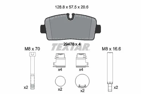 TEXTAR 2947801 Комплект тормозных колодок,