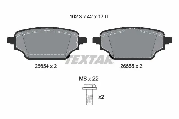 TEXTAR 2665401 Комплект тормозных колодок,