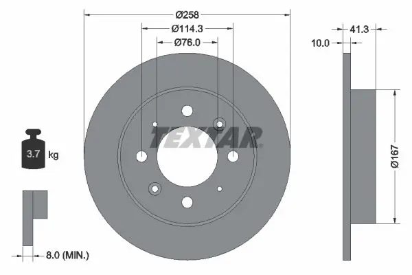TEXTAR 92134300 Тормозной диск