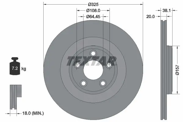 TEXTAR 92319905 Тормозной диск