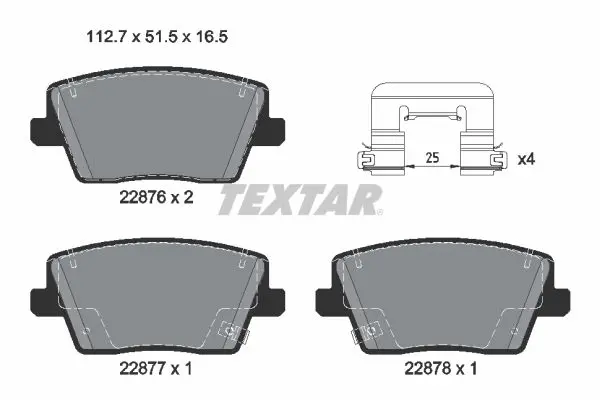 TEXTAR 2287603 Комплект тормозных колодок,