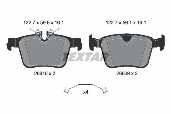 TEXTAR 2661001 Комплект тормозных колодок,