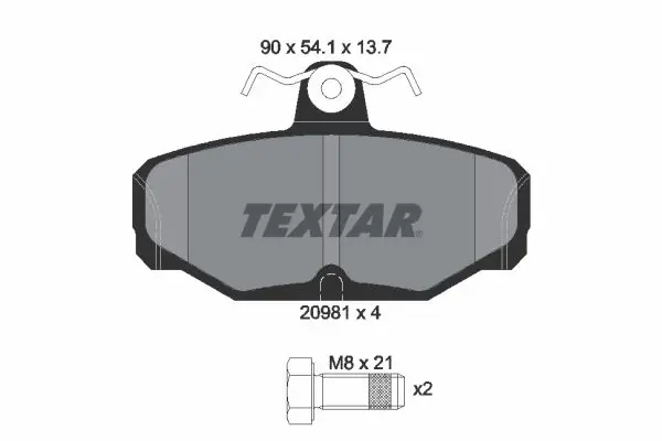 Textar 2098101 Колодки тормозные FORD
