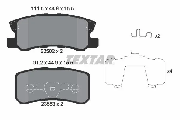 Textar 2358202 Колодки тормозные дисковые