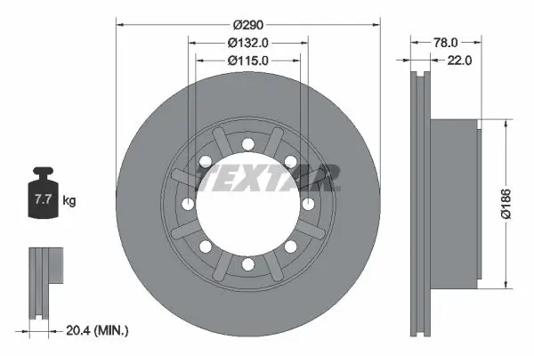 TEXTAR 93117600 Диск тормозной RVI