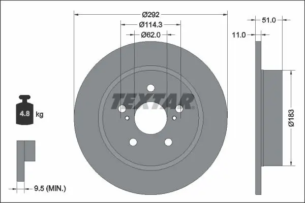 TEXTAR 92347803 Тормозной диск