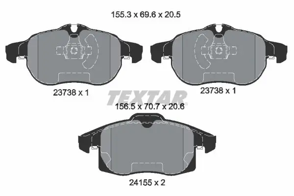 Textar 2415501 Комплект тормозных колодок