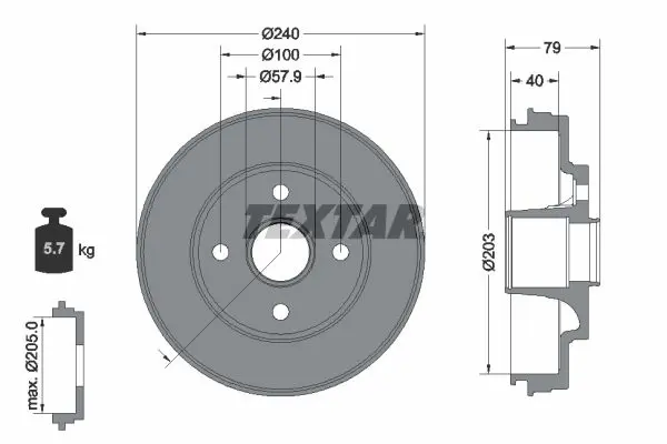 94049800 Тормозной барабан