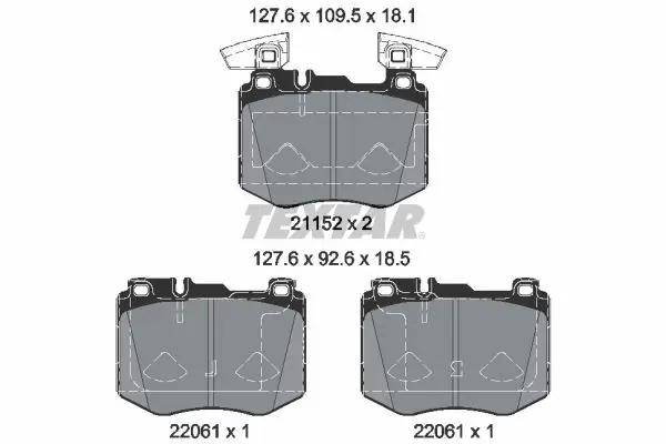 TEXTAR 2115203 Комплект тормозных колодок,