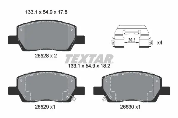 TEXTAR 2652801 Комплект тормозных колодок,