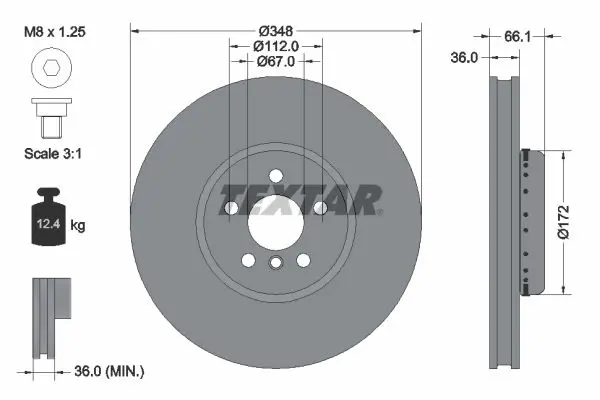 TEXTAR 92288825 Тормозной диск