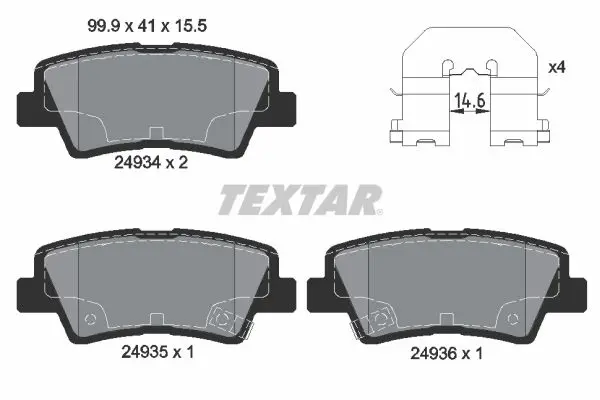 Textar 2493401 Колодки тормозные дисковые