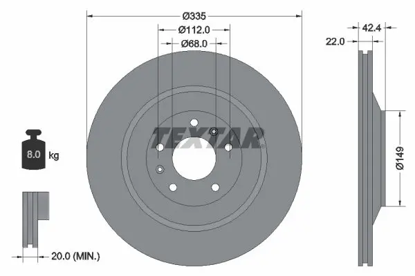 TEXTAR 92177003 Тормозной диск