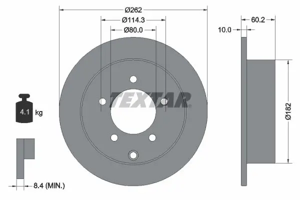 Textar 92227403 Диск тормозной MITSUBISHI